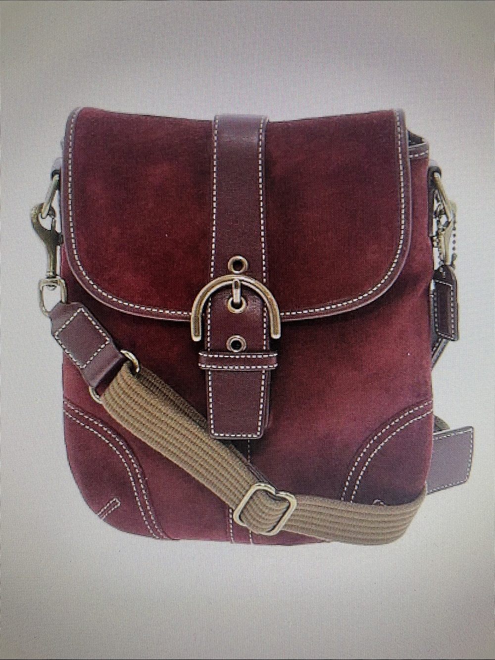 Coach Suede Burgundy Crossbody